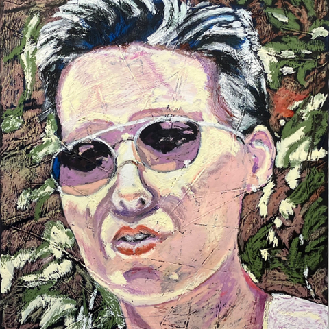 BRINDISI-'95,-2025, oil pastel on canvas, 92.5x76.2cm